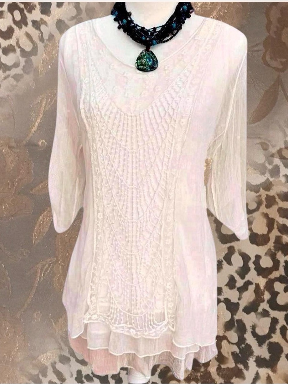 Vintage Silk Crochet Tunic